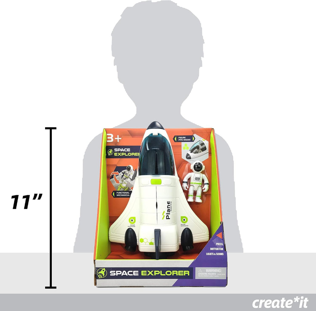 Transbordador espacial de juguete para niños de 3 a 5 años, cohete de juguete con astronauta