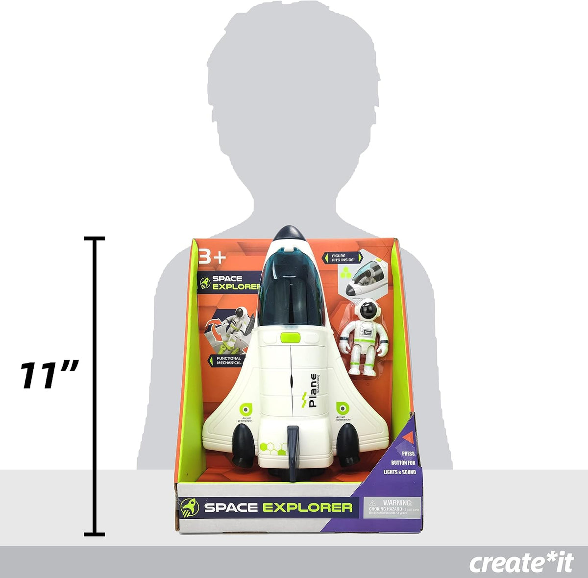 Transbordador espacial de juguete para niños de 3 a 5 años, cohete de juguete con astronauta