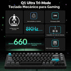 Keychron Teclado mecánico personalizado inalámbrico Q1 Ultra 8K 75%