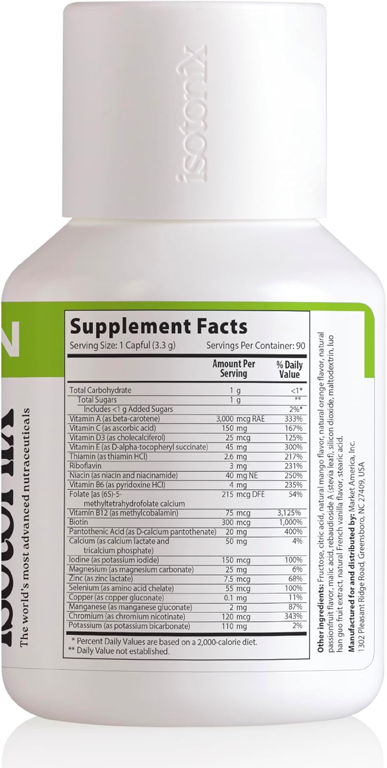 Isotonix Multivitamínico en polvo sin hierro - Vitaminas B metilada...