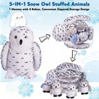 Juego de 5 piezas de animales de peluche de búho nevado, juguete de peluche