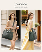 LOVEVOOK Bolsa de mano para laptop para mujer, bolsa de trabajo vintage con