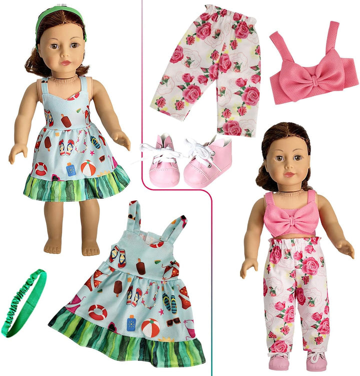 HOAKWA Ropa y accesorios de muñeca americana para muñecas de 18 pul...