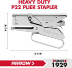 Arrow Fastener P22 - Engrapadora de alicates de mano resistente para manualidades, oficina y aislamiento, utiliza grapas de 1/4 pulgadas y 5/16 pulgadas