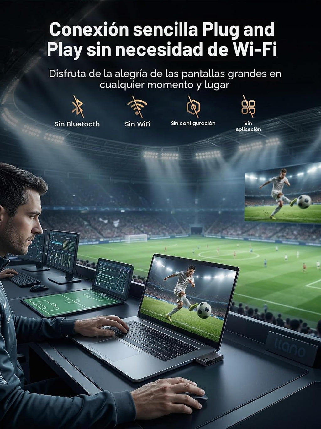 llano Transmisor y receptor HDMI inalámbrico USB-C S9, 328FT/100M