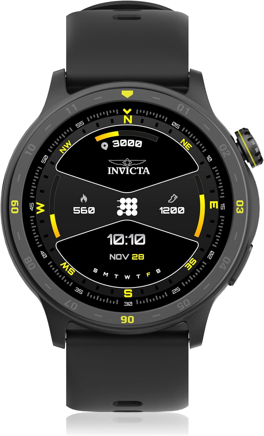 Invicta I-Tech Smartwatch Digital con Pantalla de 1.43″, Correa de Silicona, Seguimiento de Natación, 100+ Modos Deportivos, Bluetooth 5.3, GPS, Unisex
