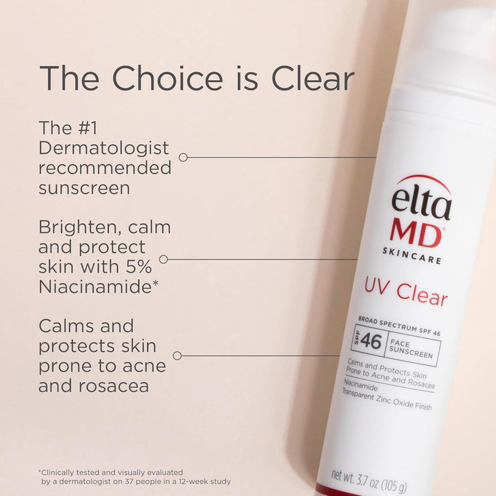 EltaMD UV Clear Face Sunscreen SPF 46, Oil-Free Sunscreen with Zinc...