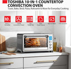 TOSHIBA Horno tostador de convección 10 en 1, horno de encimera de 6