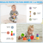 WOODMAM Montessori Toys para Babies 7-12 Months, 9 en 1 Educational Play Kit
