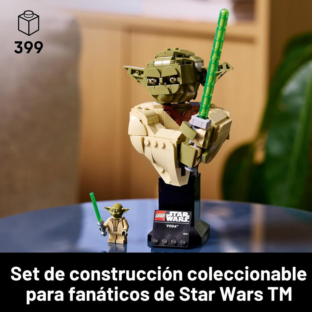 LEGO Star Wars: Attack of the Clones Yoda Busto con sable de luz \u...