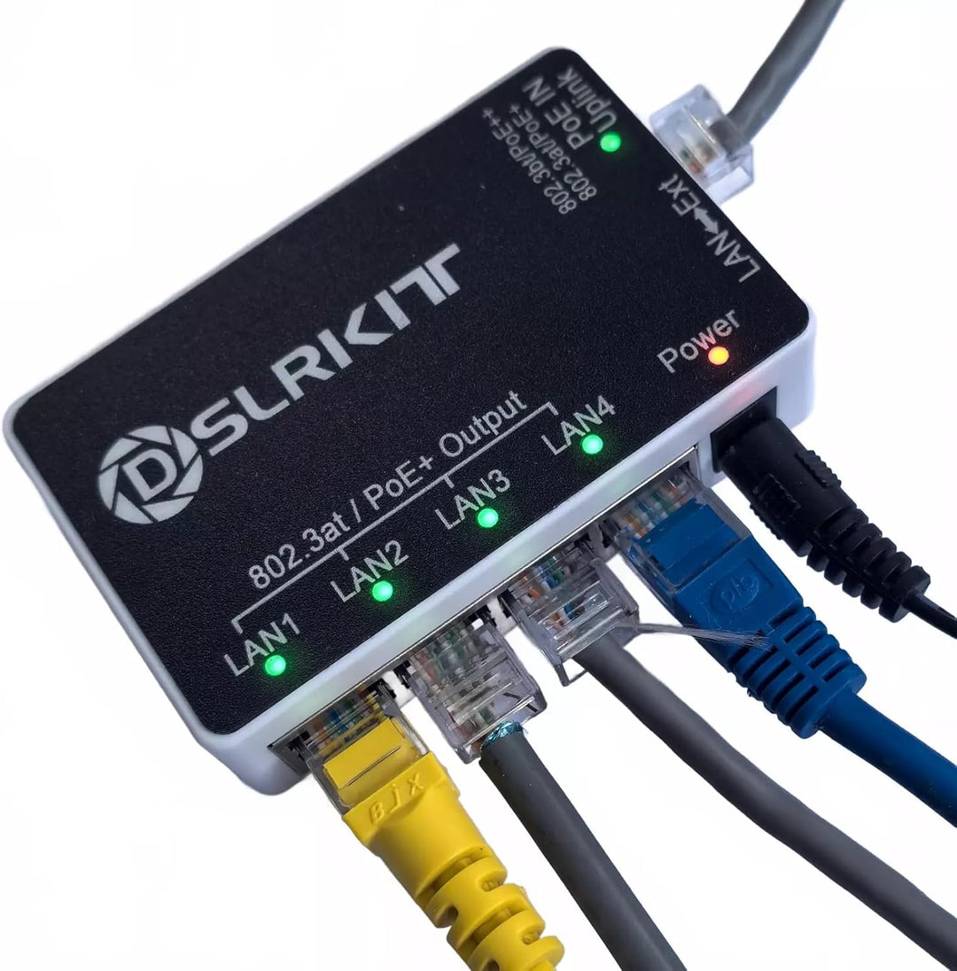 DSLRKIT PoE 90watt 5 puertos Gigabit PoE interruptor