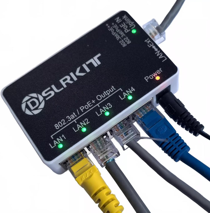 DSLRKIT PoE 90watt 5 puertos Gigabit PoE interruptor