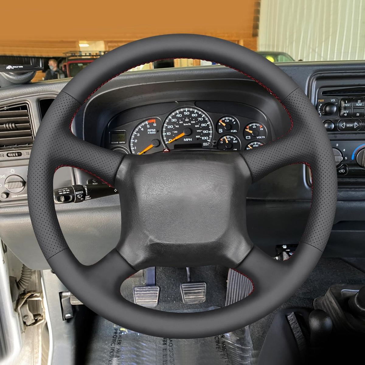 MEWANT Stitch On - Funda para volante de ajuste personalizado para Chevy
