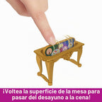 Mattel Juguetes de Princesas Disney, juegos apilables para la hora del cuento, castillo de Bella, casa de muñecas apilable con pequeña muñeca y 9 piezas, inspirados en la película de Disney
