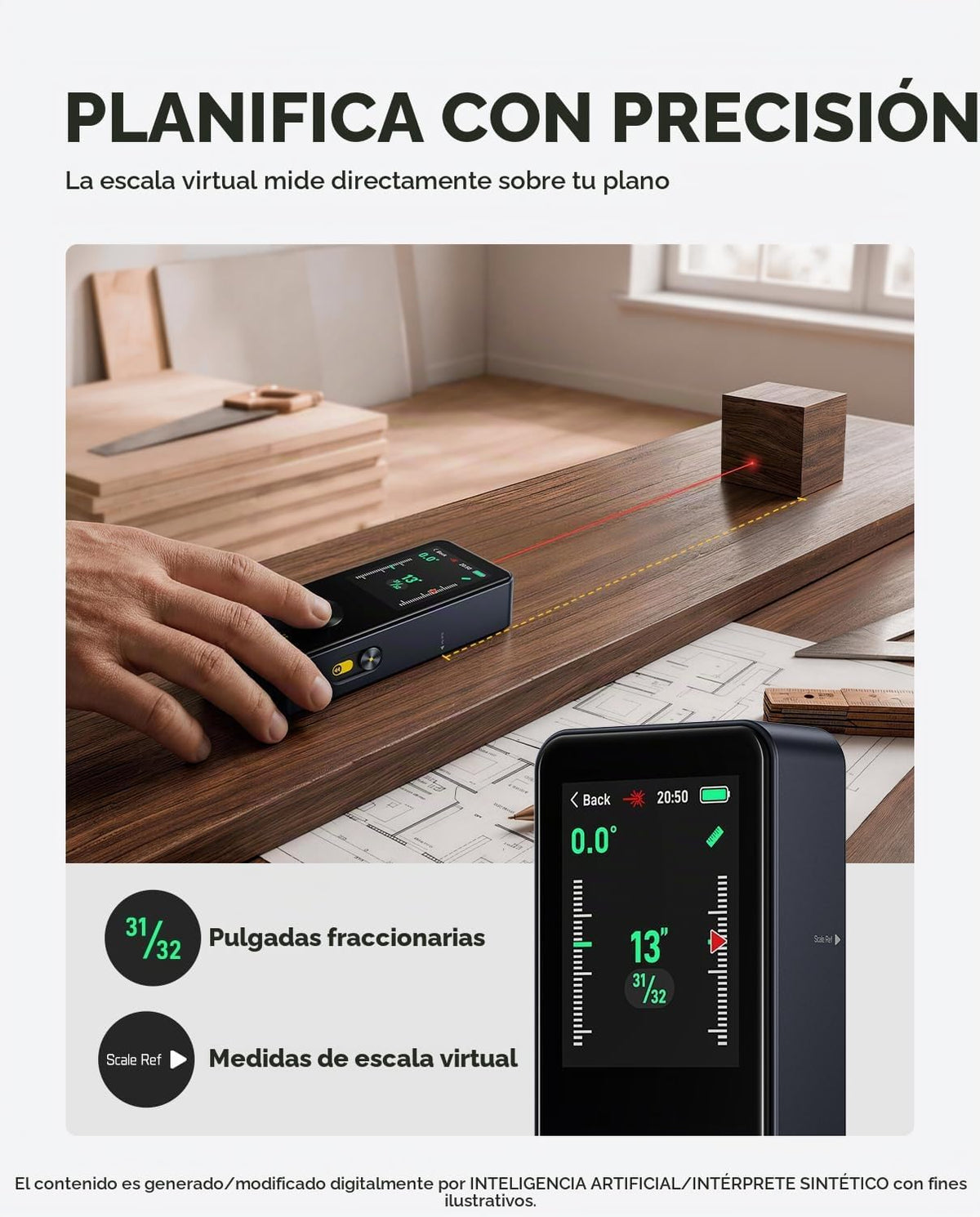 Fanttik Neo A11 Pro - Medición láser, pantalla táctil, sensor de ángulo