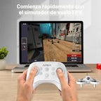 APEX FPV Drone Kit con gafas FPV de 120° de ancho, 3 baterías RTF Drone (blanco)