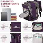 LOVEVOOK Mochila de viaje de mano, Púrpura-negro, Mochilas de viaje