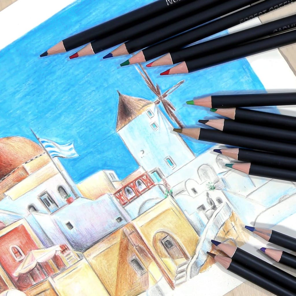 H & B - Juego de 72 lápices de colores, suministros de arte a base de aceite con núcleo suave para adultos y principiantes, ideal para bocetos y sombreado, juego de lápices de dibujo profesional