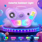 Máquina de karaoke con soporte para niños, juguetes de canto de Navidad, regalos para niñas de 3, 4, 5, 6, 7, 8 años, micrófono recargable para niños, altavoz Bluetooth con 2 micrófonos para niñas de