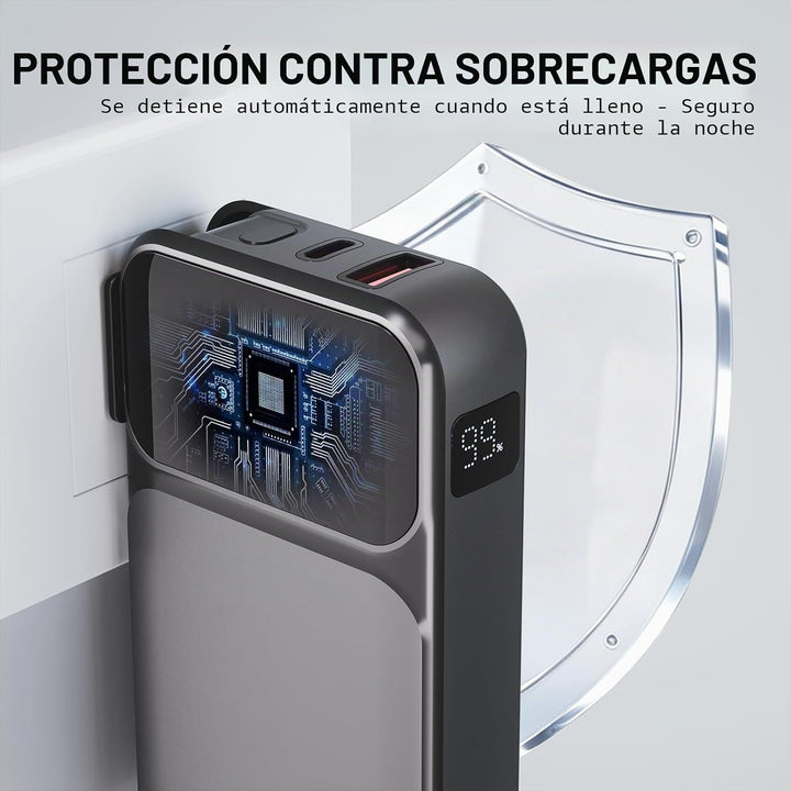 Luvknit Cargador portátil con enchufe de pared, banco de energía de...