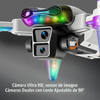 Drones para niños de 8 a 12 años con cámara – Drone con cámara para niños y principiantes, mini dron para niños con luces LED de lujo, pantalla FPV integrada de 2.4 pulgadas, baterías duales, regalo