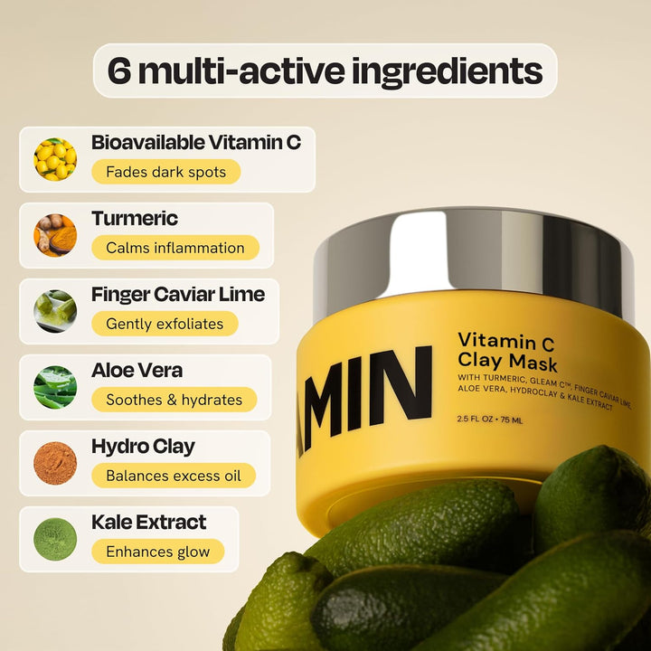 Gleamin Mascarilla de arcilla con vitamina C para manchas oscuras,...