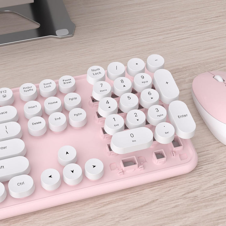 UBOTIE Teclado inalámbrico colorido para computadora y mouse óptico...