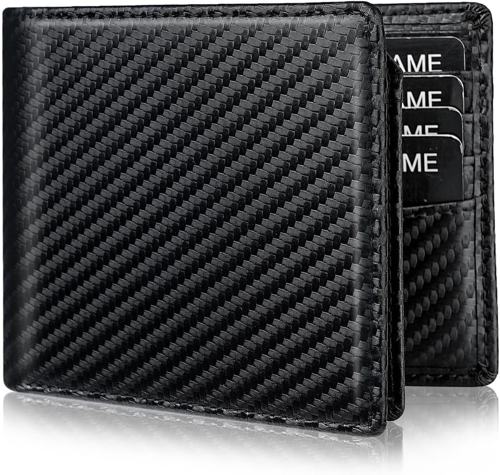 Serovi Cartera de piel auténtica para hombre, con bloqueo RFID, con...