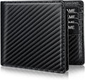 Serovi Cartera de piel auténtica para hombre, con bloqueo RFID, con...