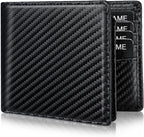 Serovi Cartera de piel auténtica para hombre, con bloqueo RFID, con...