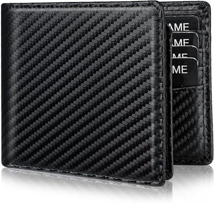 Serovi Cartera de piel auténtica para hombre, con bloqueo RFID, con...