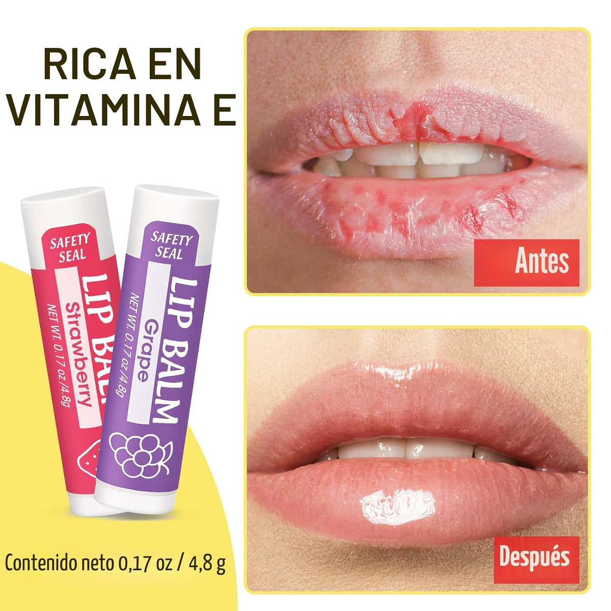 YesBes Paquete de 128 bálsamos labiales, bálsamo labial natural a g...