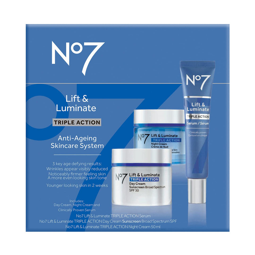 No7 Lift &amp; Luminate - Set de cuidado de la piel de triple acció...