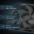 ARCTIC P14 Pro PST, Paquete de 5 - Potente Ventilador Premium
