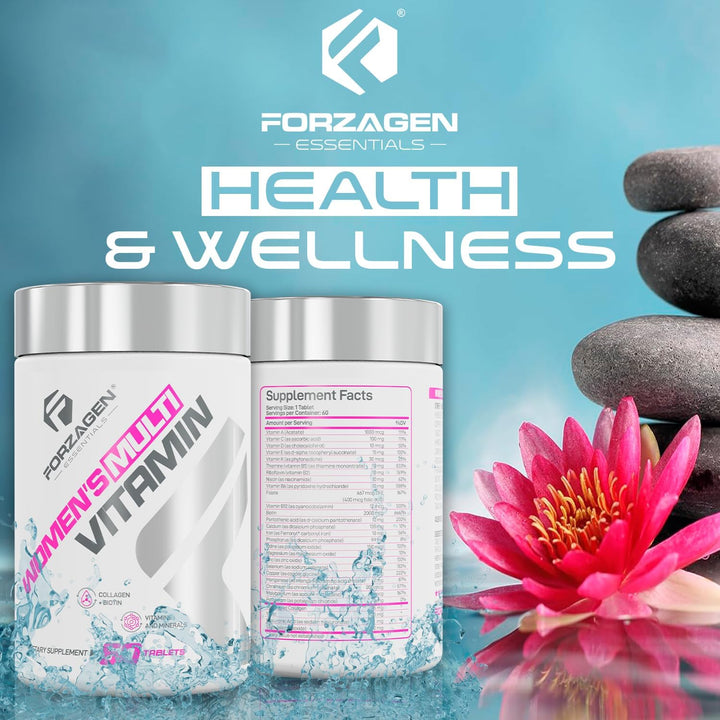 Forzagen Essentials - Multivitaminas con colágeno y biotina para mu...