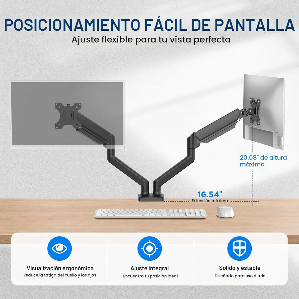 GRIFEMA Soporte de monitor de resorte de gas para 13-32 ″, brazo de monitor