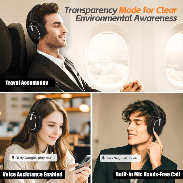 MMWOWARTS Auriculares Bluetooth híbridos con cancelación activa de...