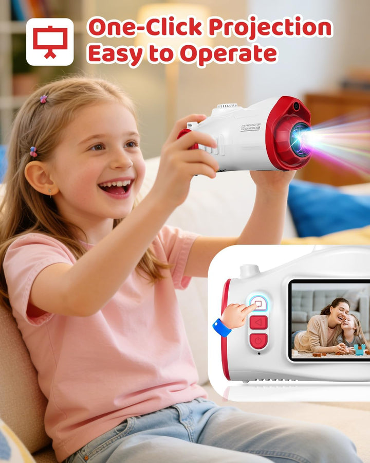 Cámara para niños con proyector, videocámara de video digital 1080P...