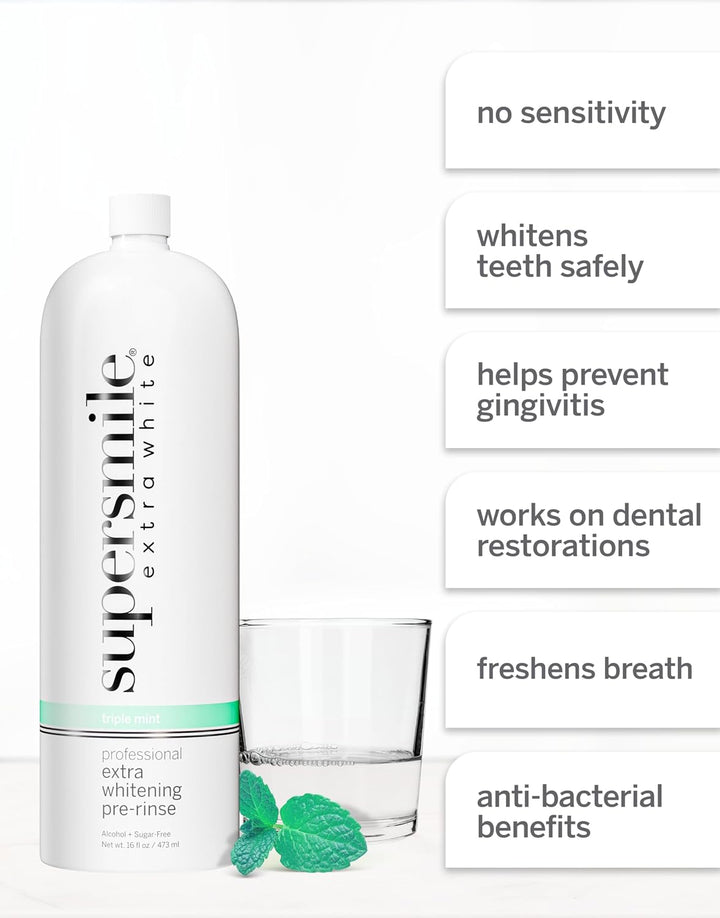 Supersmile Enjuague bucal precepillado para blanquear extra \u2013...