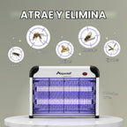 Lámpara ASPECTEK Exterminador eléctrico de insectos, bombillas UV de 20 W, control de mosca, mosquitos, mosquitos y polillas, uso en interiores y exteriores cubiertos para el hogar, garaje, patio y granja