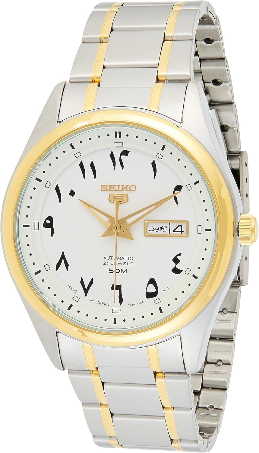 SEIKO 5 Reloj automático para hombre con esfera blanca SNKP22J1