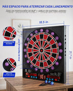 WIN.MAX Electronic Dart Board para Adultos, Puntuación Automática, Punta Blanda
