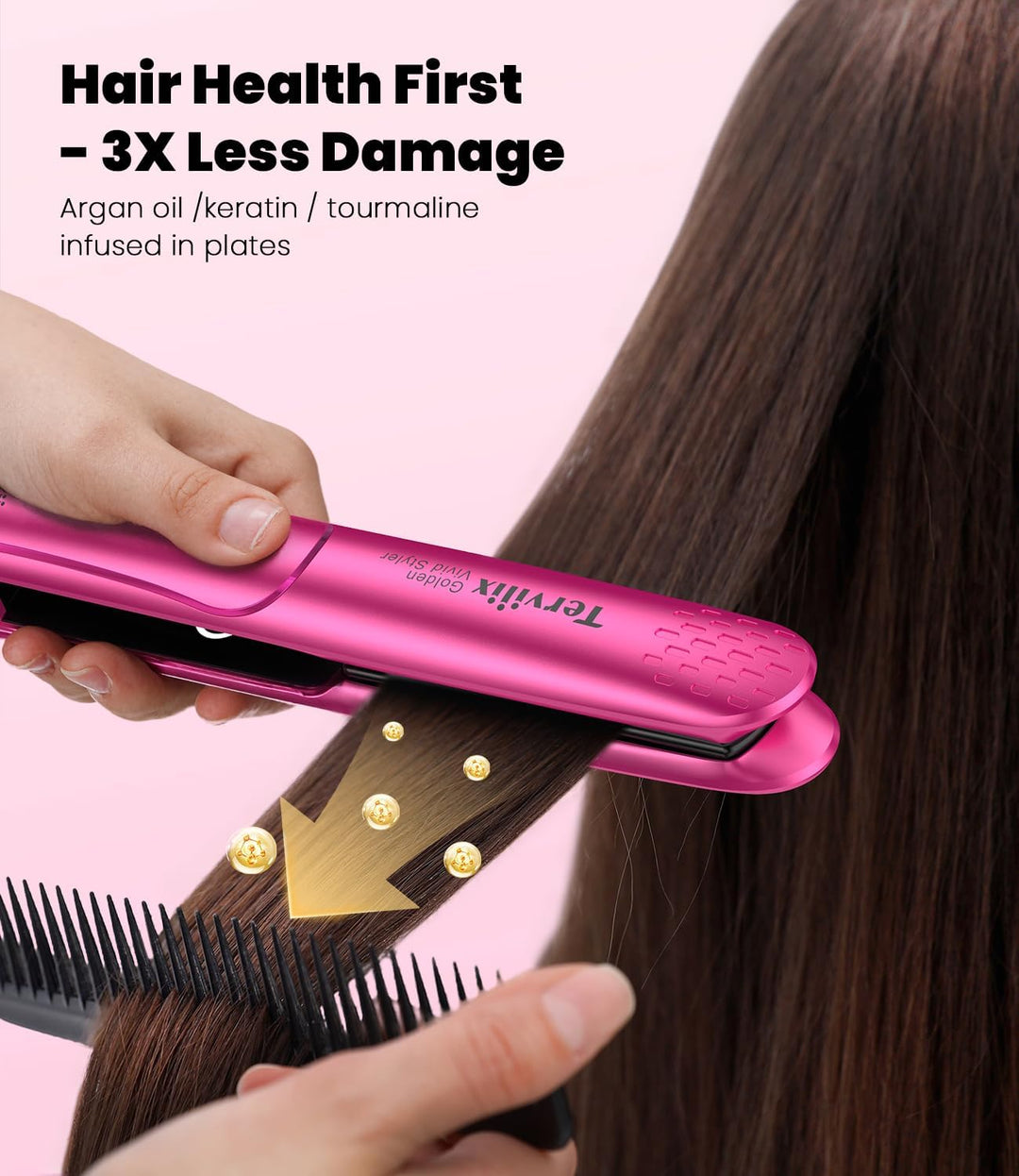 Terviiix Plancha De Cabello Profesional, Plancha Plana De Cerámica...
