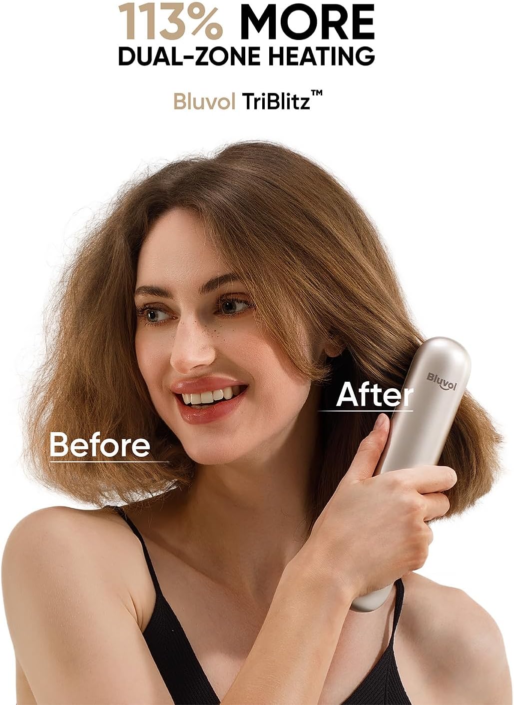 Bluvol I11 Apex Cordless Straightening Comb, Touch-Up Tool with Tra...