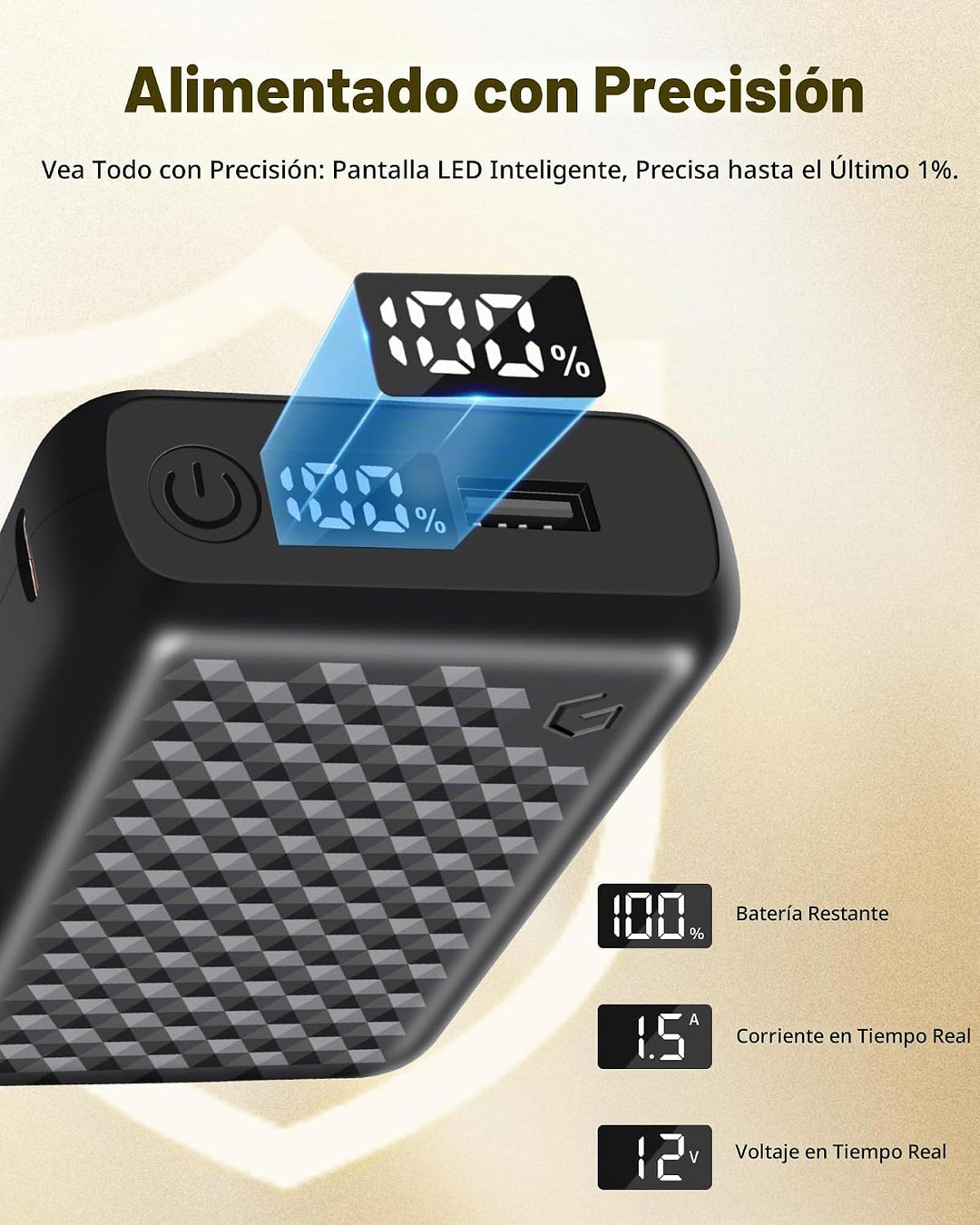 Genovega Banco de energía de 12 V, 18400 mAh, batería de carga rápi...