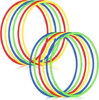 12 piezas de aro de juguete para niños - Aro desmontable y ajustable de colores para ejercicio, anillo de plástico para niños, gimnasia para adolescentes, equipo de agilidad para perros