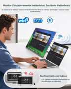 EVICIV Monitor portátil inalámbrico con batería de 10000 mAh, 18.5...