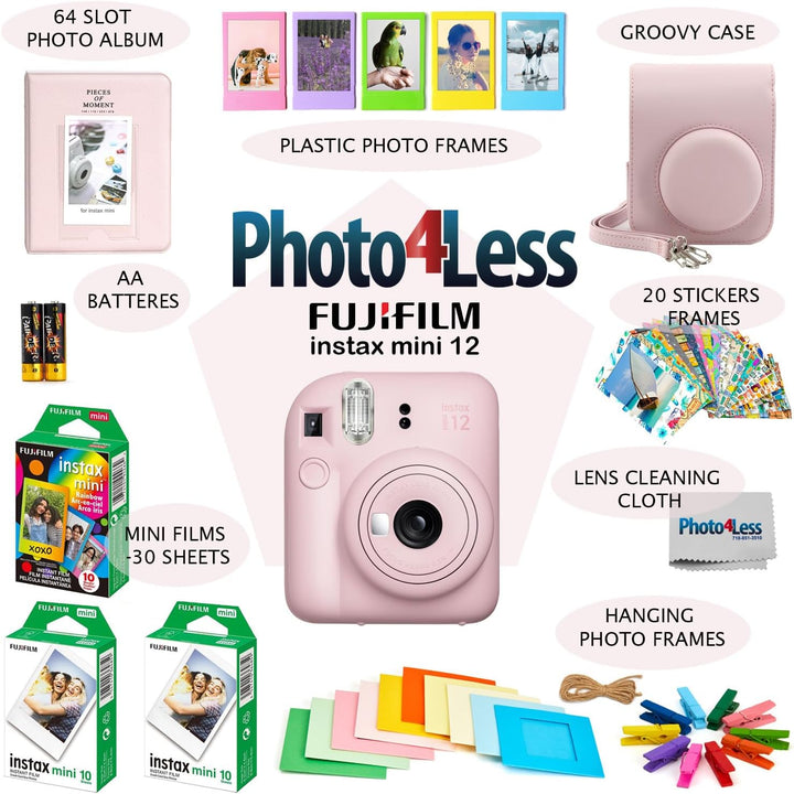 Fujifilm Cámara de película instantánea Instax Mini 12, película Fu...