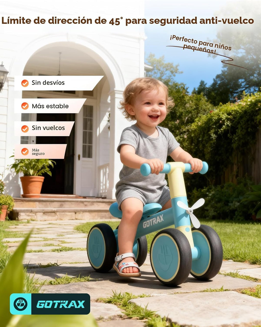 Gotrax Bicicleta de equilibrio para bebé, ruedas silenciosas de 7 pulgadas