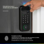 myQ Secure View™ Cerradura inteligente 3 en 1 con cámara de timbre de video HDR 2K, acceso facial, acceso de huellas dactilares, control PIN y aplicaciones: entrada inteligente con cámara incorporada